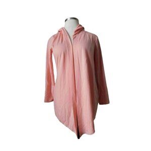 Lisa Kline Size L Large Hooded Peach Knit Cardigan Top NWT
